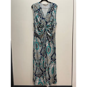 Soft Surroundings Sleeveless Maxi Dress Size 3X Paisley Stretch Jersey